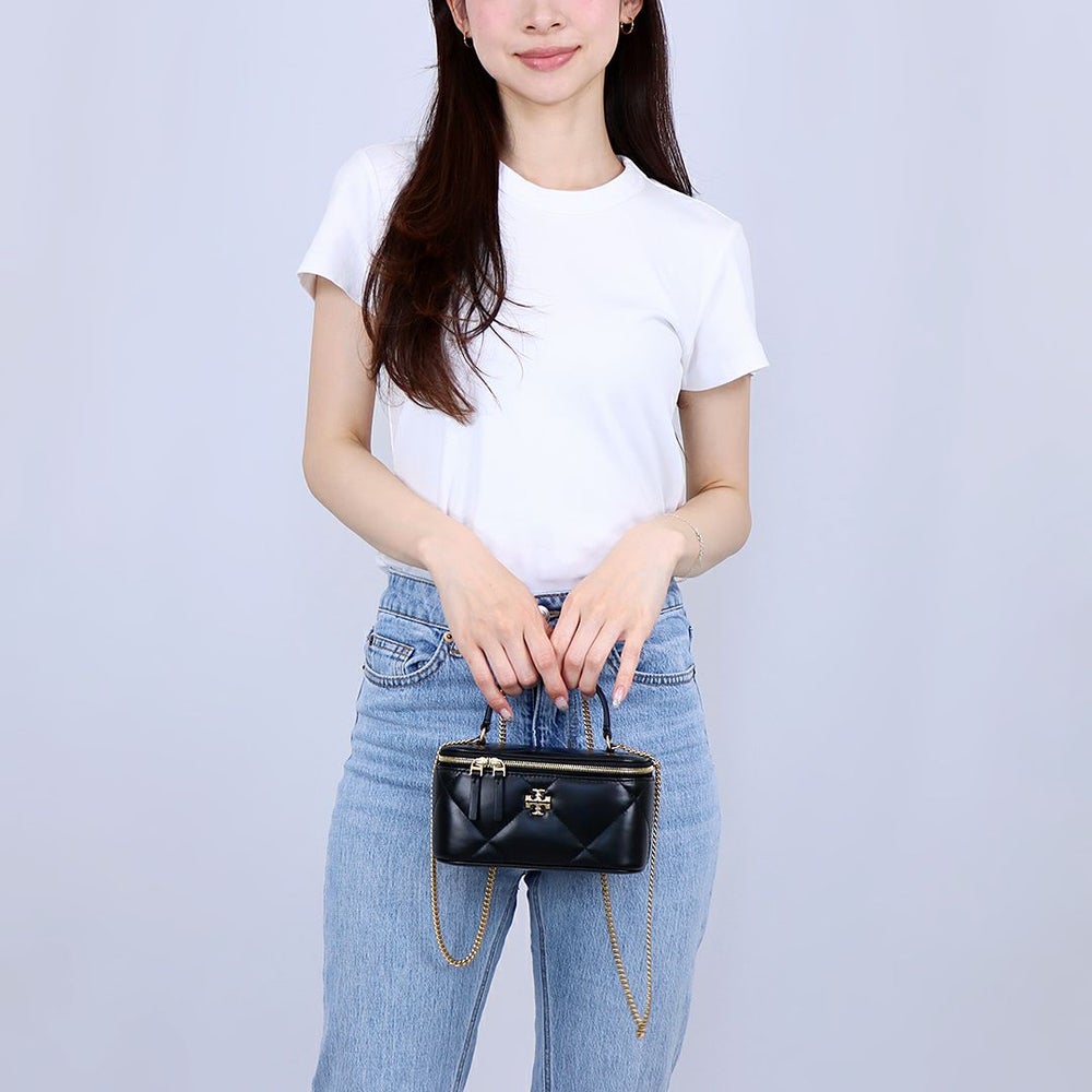 トリーバーチ TORY BURCH 2WAYバッグ KIRA DIAMOND QUILT VANITY CASE 164986 001 BLACK