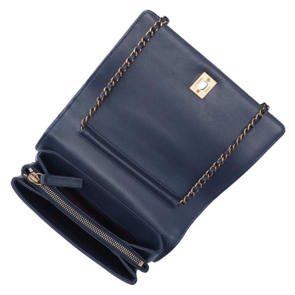 【リユース品】 シャネル CHANEL バッグ ショルダーバッグ マトラッセチェーンショルダーバッグ ネイビー 【お取り寄せ】