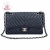 【リユース品】 シャネル CHANEL バッグ ショルダーバッグ シェブロンVステッチダブルフラップチェーンショルダーバッグ ブラック 【お取り寄せ】