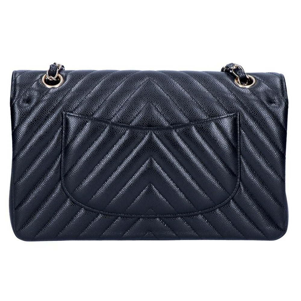 【リユース品】 シャネル CHANEL バッグ ショルダーバッグ シェブロンVステッチダブルフラップチェーンショルダーバッグ ブラック 【お取り寄せ】