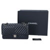 【リユース品】 シャネル CHANEL バッグ ショルダーバッグ シェブロンVステッチダブルフラップチェーンショルダーバッグ ブラック 【お取り寄せ】