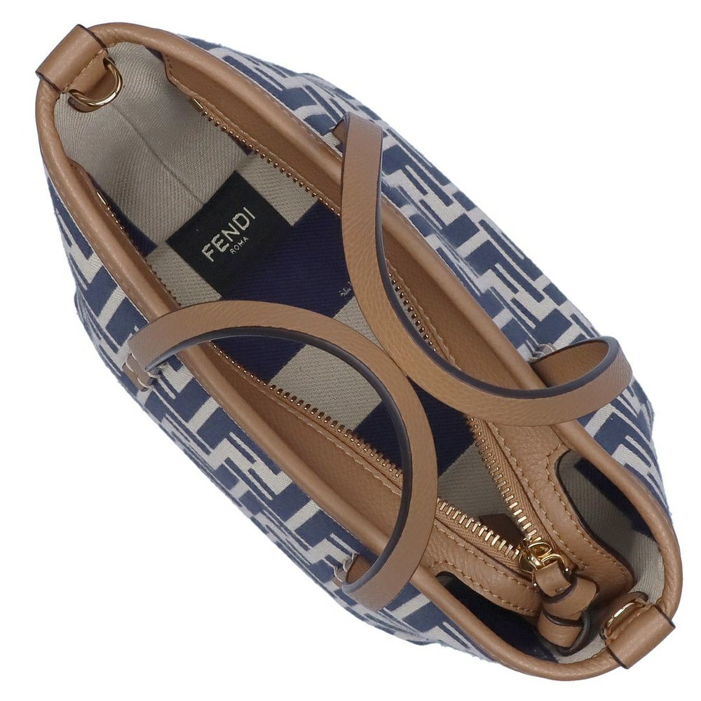 フェンディ FENDI ２WAYバッグ MINI ROLL 8BS096 AOVJ F1PIR BEIGE+MIDNIGHT+SAND+SOFT GOLD 【お取り寄せ】