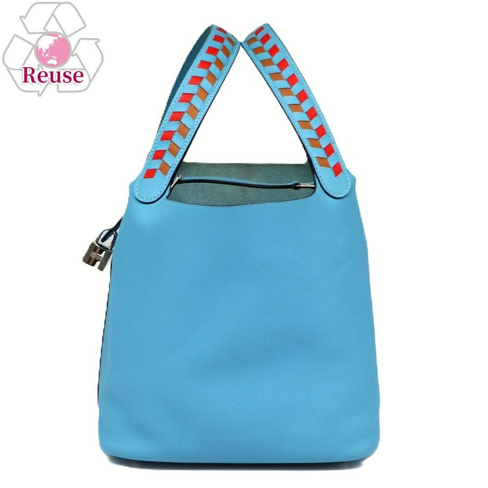 【リユース品】 エルメス HERMES バッグ ハンドバッグ ピコタンロックMM トレサージュ セレスト/シルバー金具 【お取り寄せ】