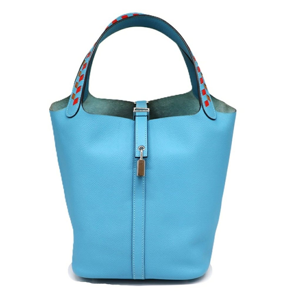 【リユース品】 エルメス HERMES バッグ ハンドバッグ ピコタンロックMM トレサージュ セレスト/シルバー金具 【お取り寄せ】