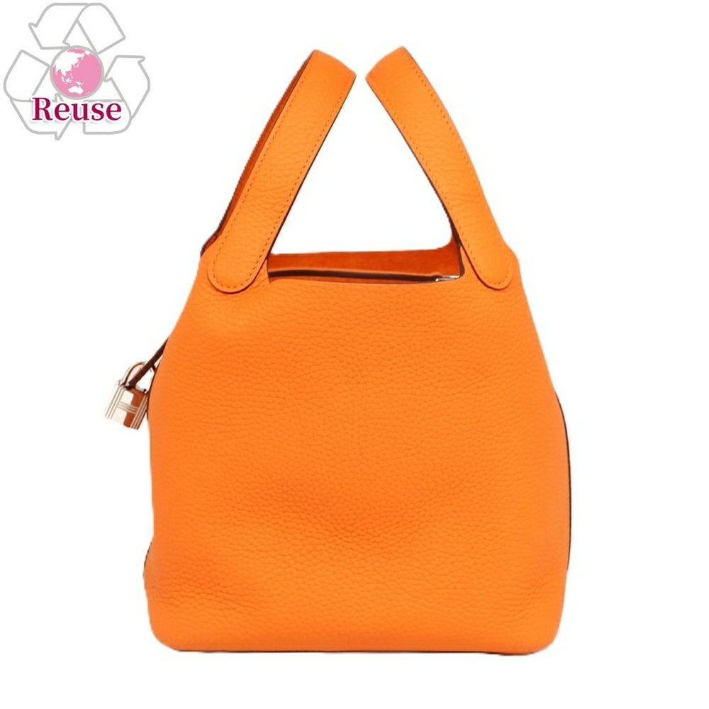 【リユース品】 エルメス HERMES バッグ ハンドバッグ ピコタンロック PM オレンジ系/シルバー金具 【お取り寄せ】
