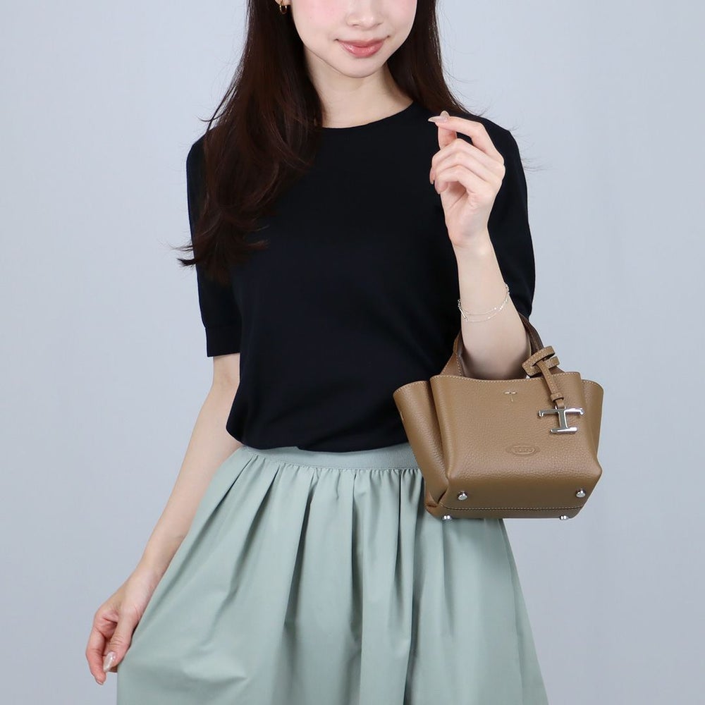 トッズ TODS 2WAYバッグレザー バッグ マイクロ Tタイムレス XBWAPAFL000 QRI 3L26 DARK BROWN