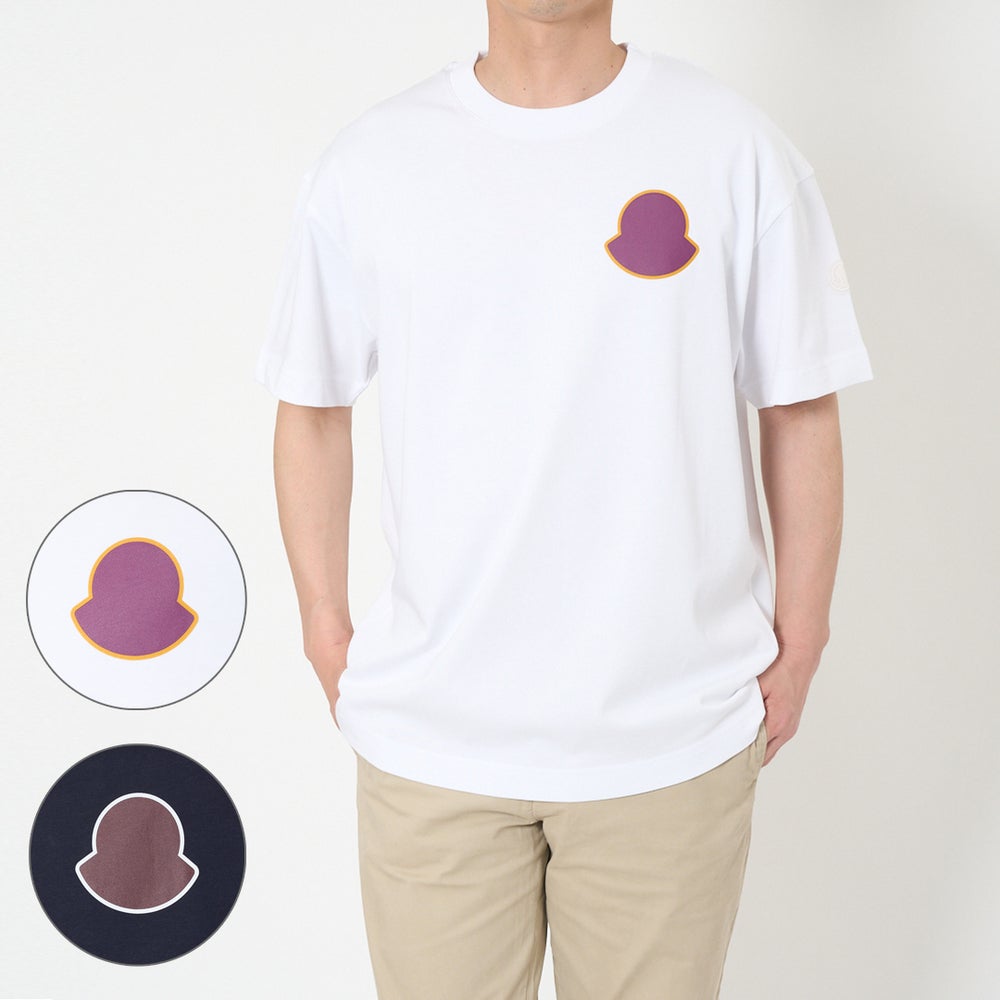 モンクレール MONCLER メンズ 半袖 Tシャツ 8C00057 89AUG クルーネック ワッペン