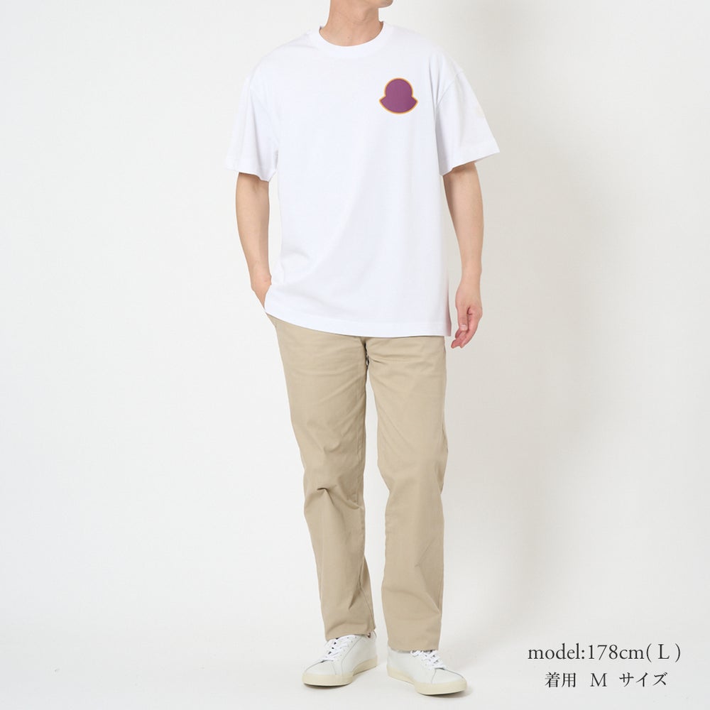 モンクレール MONCLER メンズ 半袖 Tシャツ 8C00057 89AUG クルーネック ワッペン