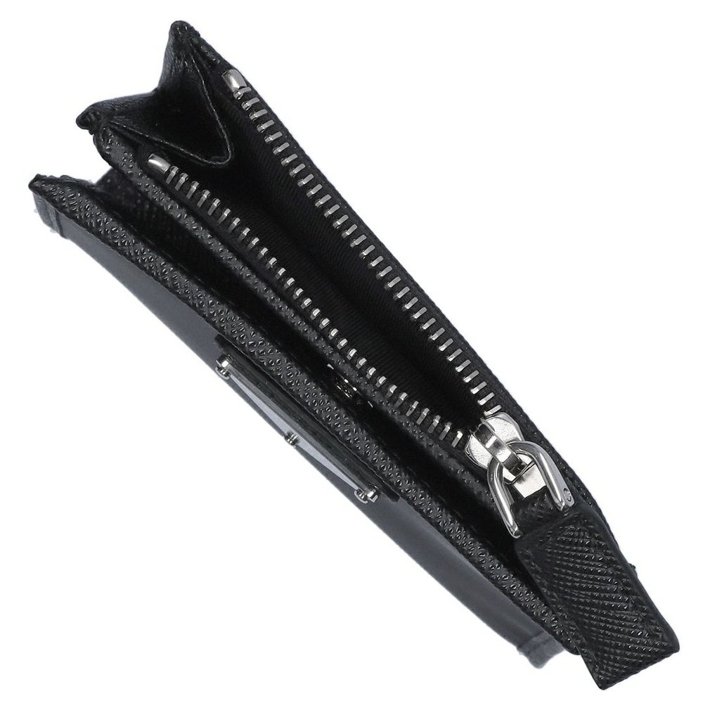 プラダ PRADA 折財布 二つ折り財布 TESSUTO+SAFFIAN テスートサフィアーノ 2ML049 2DMH F0002 NERO 【お取り寄せ】