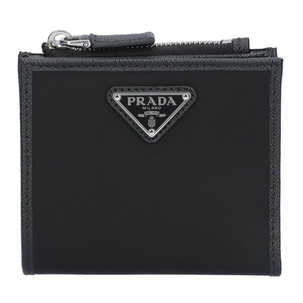 プラダ PRADA 折財布 二つ折り財布 TESSUTO+SAFFIAN テスートサフィアーノ 2ML049 2DMH F0002 NERO 【お取り寄せ】