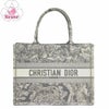 【リユース品】 ディオール DIOR バッグ トートバッグ ブックトート　ミディアム グレー系/ホワイト 【お取り寄せ】