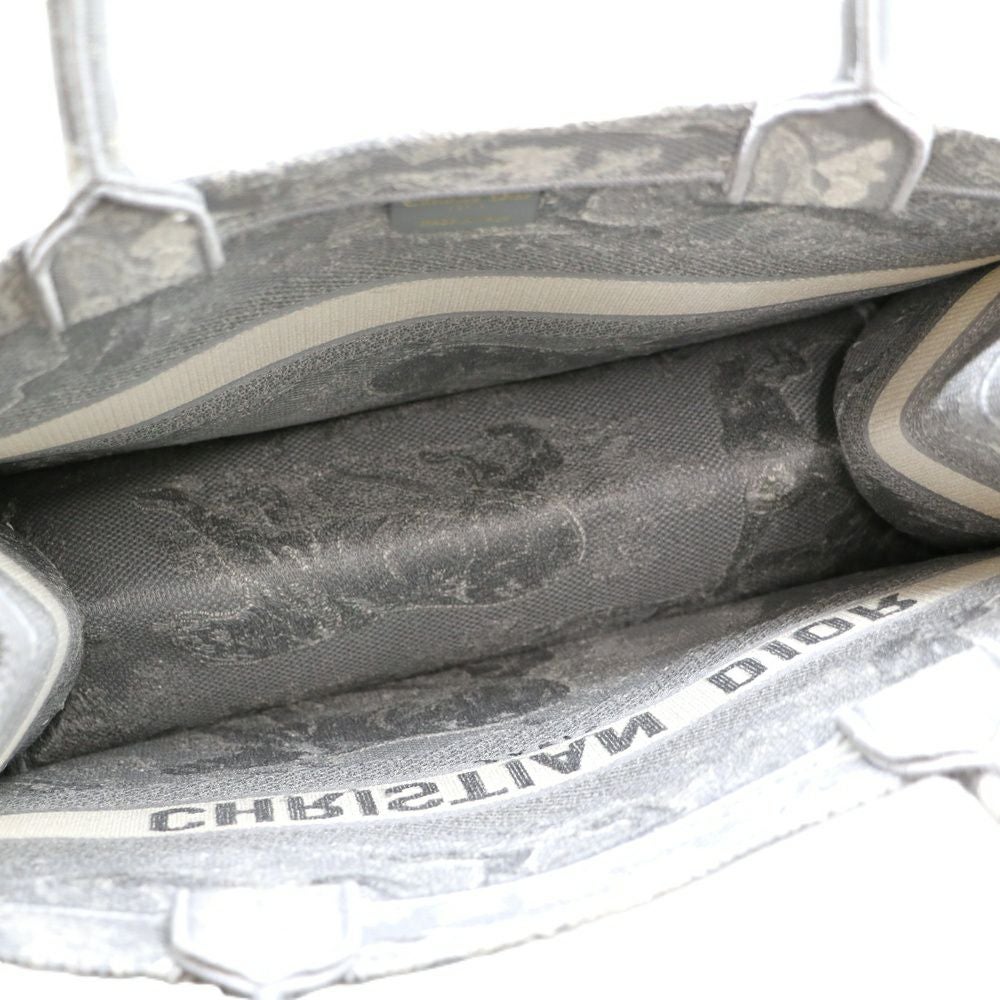 【リユース品】 ディオール DIOR バッグ トートバッグ ブックトート　ミディアム グレー系/ホワイト 【お取り寄せ】