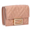 フェンディ FENDI 折財布 三つ折り財布 BAGUETTE バゲット 8M0395 AAJD F1SK3 EMBOSSED BALLET ROSE+SOFT GOLD FFモチーフ マイクロ 【お取り寄せ】