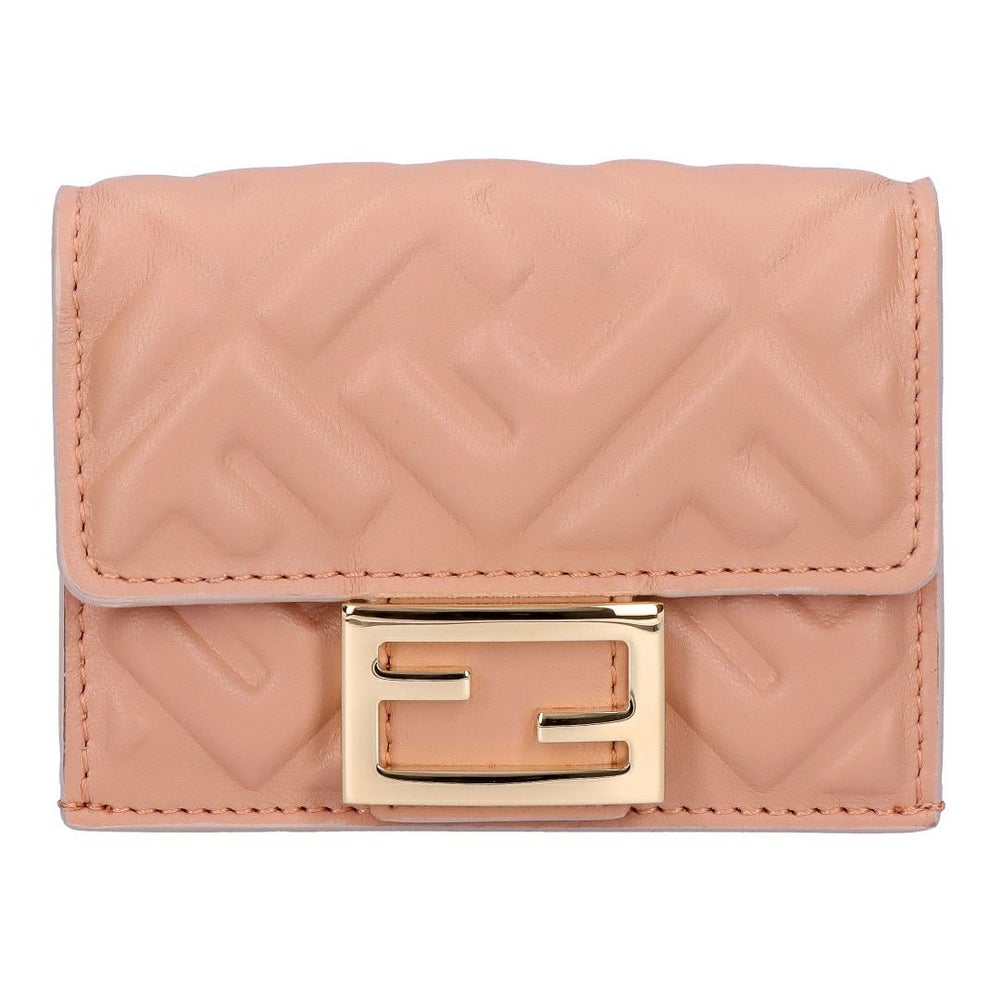 フェンディ FENDI 折財布 三つ折り財布 BAGUETTE バゲット 8M0395 AAJD F1SK3 EMBOSSED BALLET ROSE+SOFT GOLD FFモチーフ マイクロ 【お取り寄せ】
