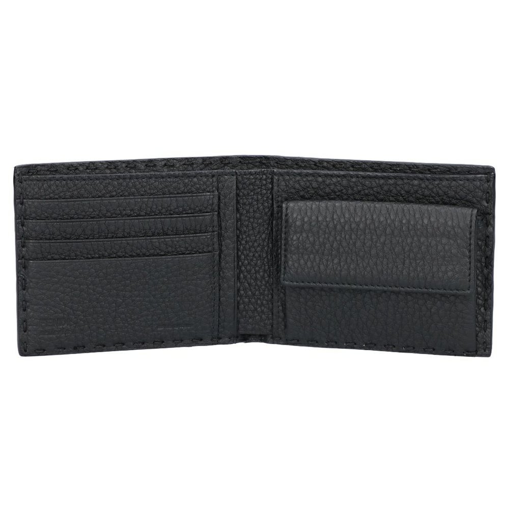 フェンディ FENDI メンズ 折財布 ニつ折り財布 小銭入れ付き SELLERIA セレりア 7M0194 AP3B F0GXN BLACK+PALLADIUM 【お取り寄せ】
