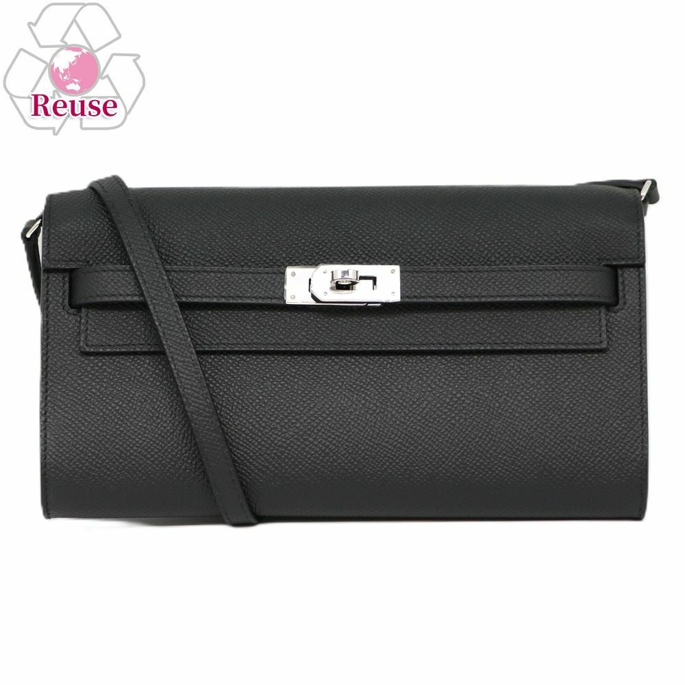 【リユース品】 エルメス HERMES バッグ ショルダーバッグ ケリーロングトゥーゴー ブラック/シルバー金具 【お取り寄せ】