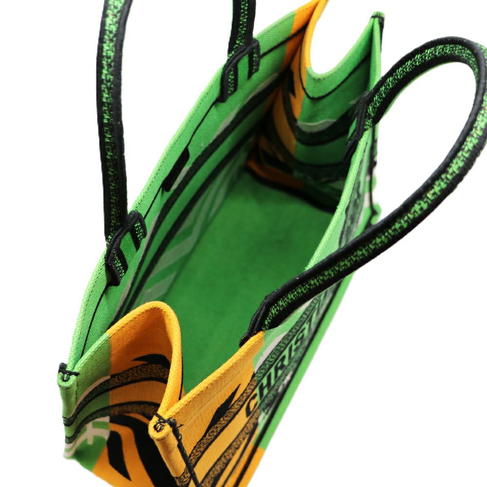 【リユース品】 ディオール DIOR バッグ トートバッグ ブックトート ミディアム グリーン系/イエロー系 【お取り寄せ】