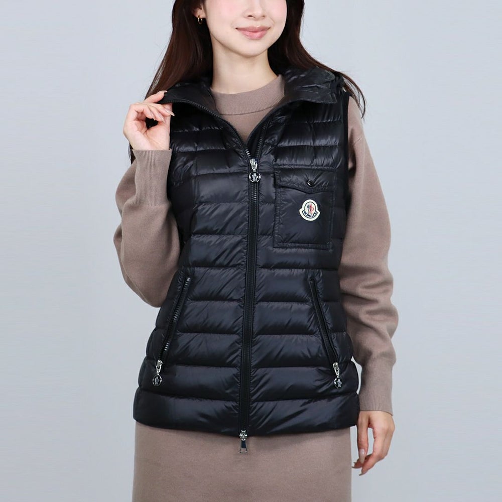 モンクレール MONCLER レディース ダウンベスト ジレ GLYGOS 1A000 75 595ZZ 999 BLACK 【お取り寄せ】