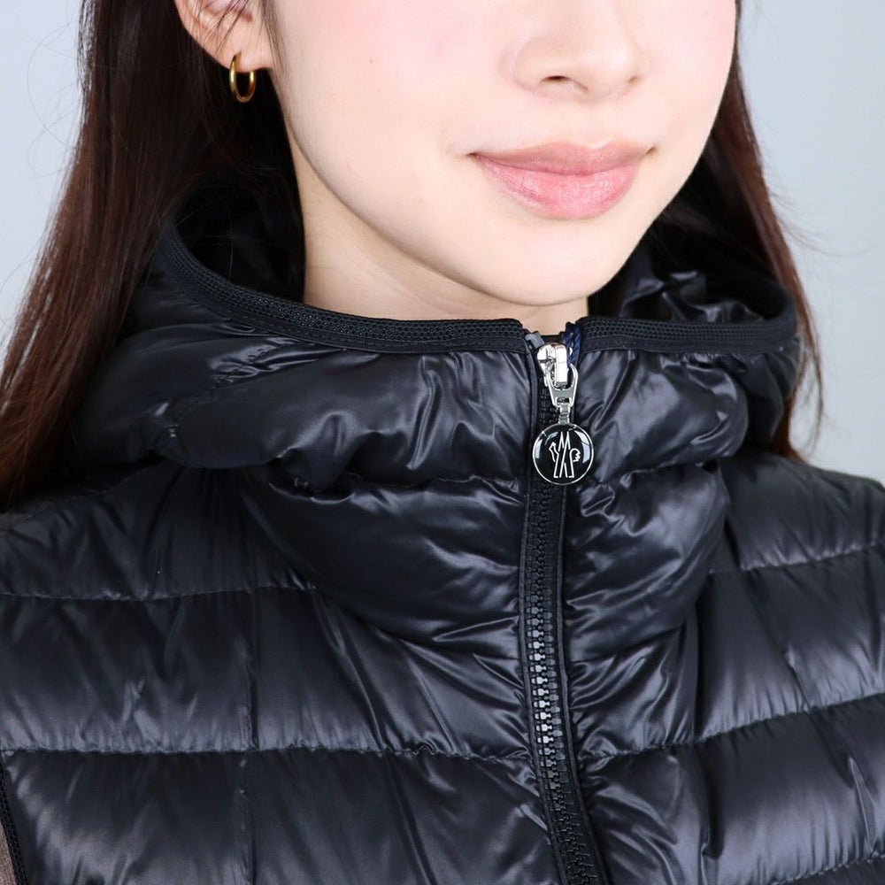 モンクレール MONCLER レディース ダウンベスト ジレ GLYGOS 1A000 75 595ZZ 999 BLACK 【お取り寄せ】