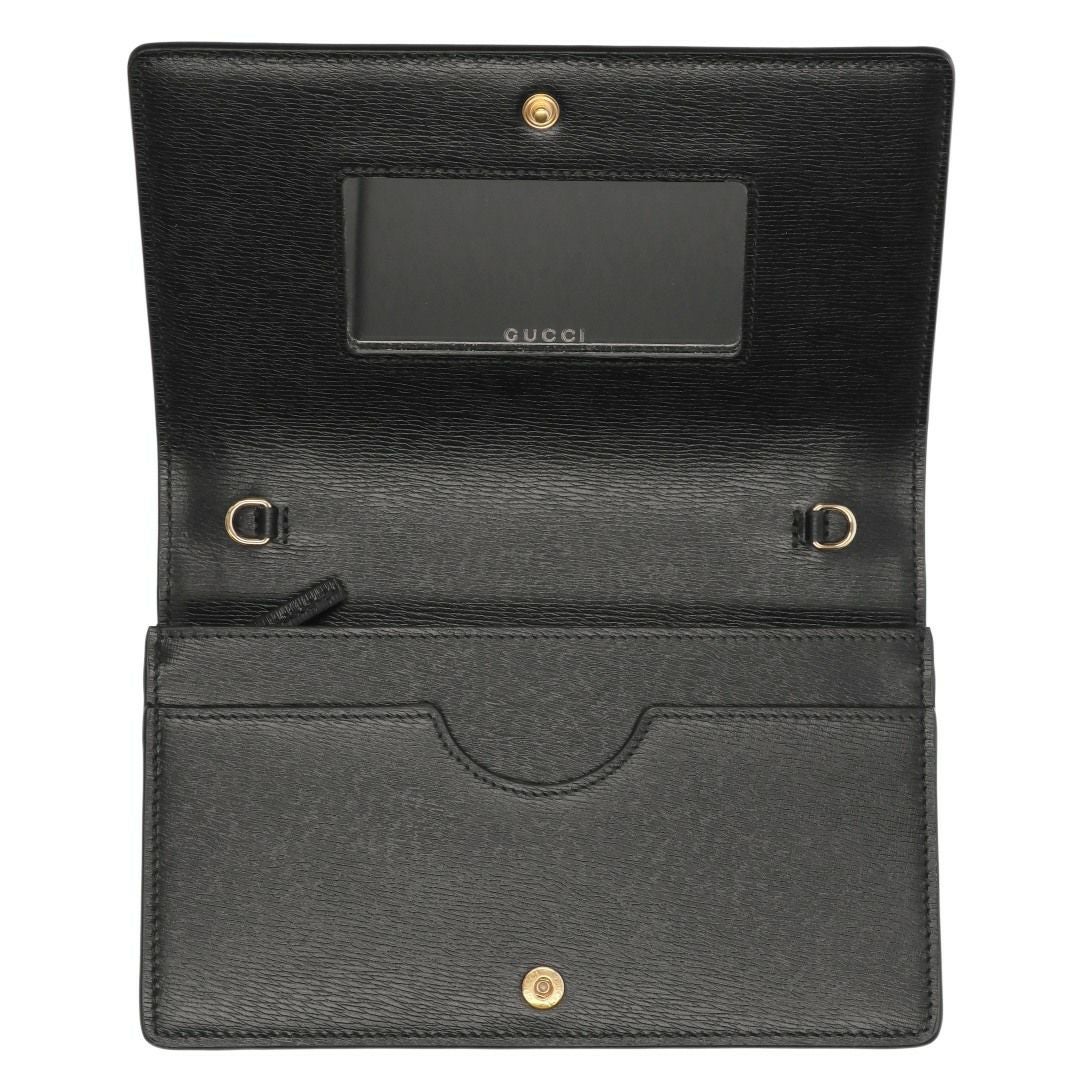 グッチ GUCCI ショルダーバッグ スクリプト チェーンウォレット 長財布 ウォレットショルダー ミラー付き ミニバッグ クラッチバッグ 772643 0OP0N 1000 GUCCI（グッチ） 【並行輸入品】 ショルダーバッグ スクリプト