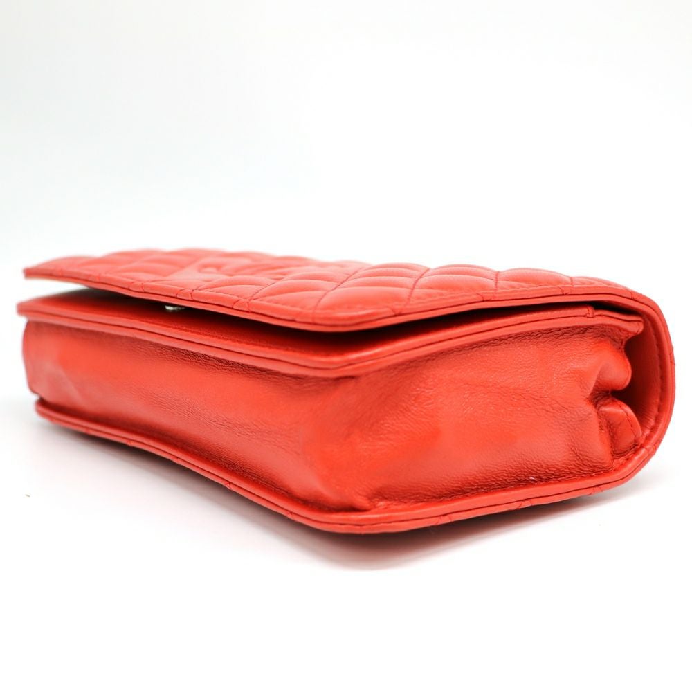 【リユース品】 シャネル CHANEL バッグ ショルダーバッグ マトラッセチェーンウォレット レッド/シルバー金具 【お取り寄せ】