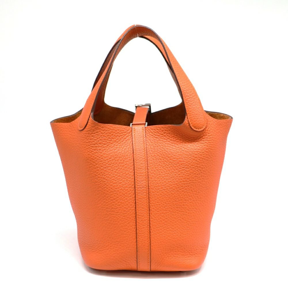 【リユース品】 エルメス HERMES バッグ ハンドバッグ ピコタンロック PM オレンジ/シルバー金具 【お取り寄せ】