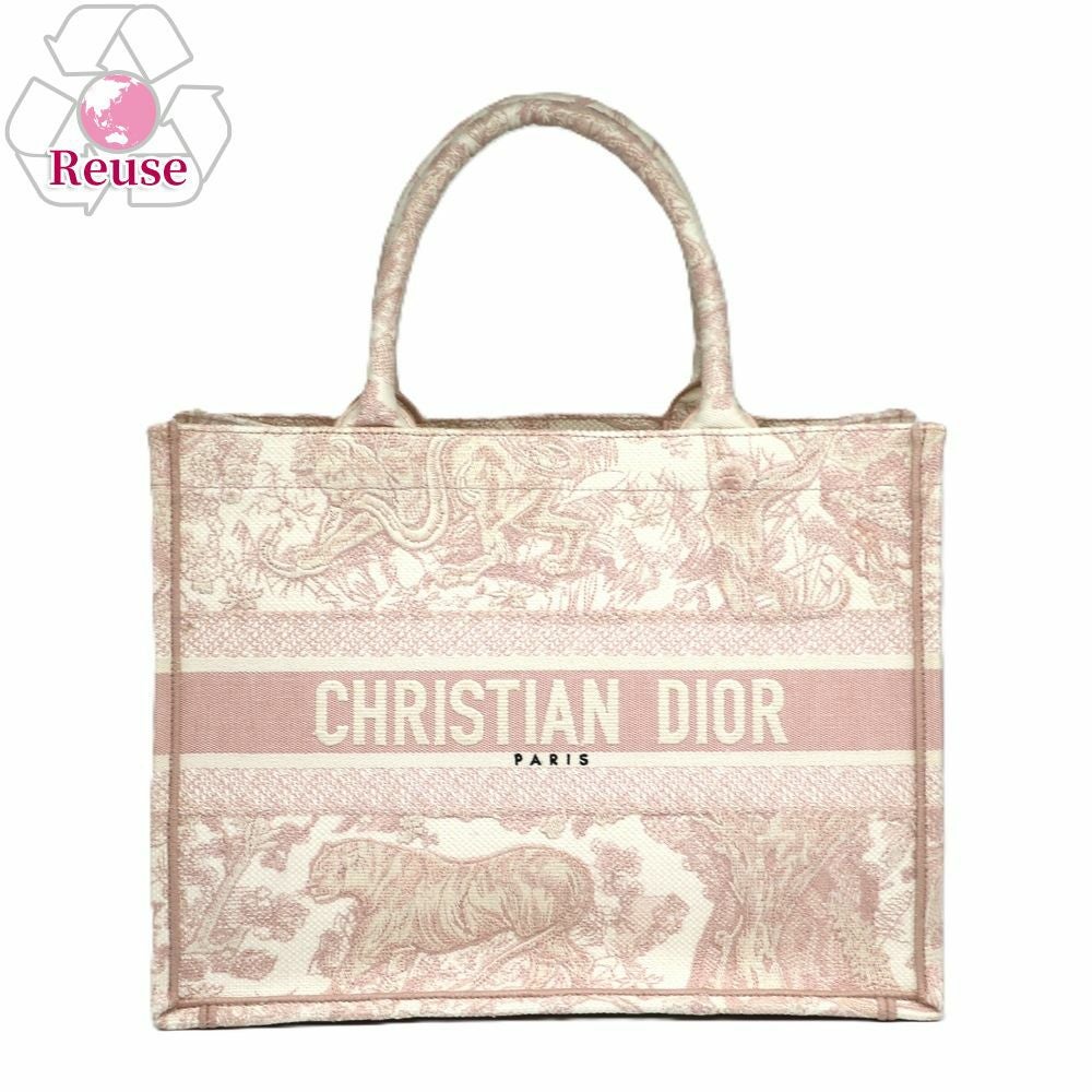 【リユース品】 ディオール DIOR バッグ トートバッグ ブックトート　ミディアム ピンク系 【お取り寄せ】