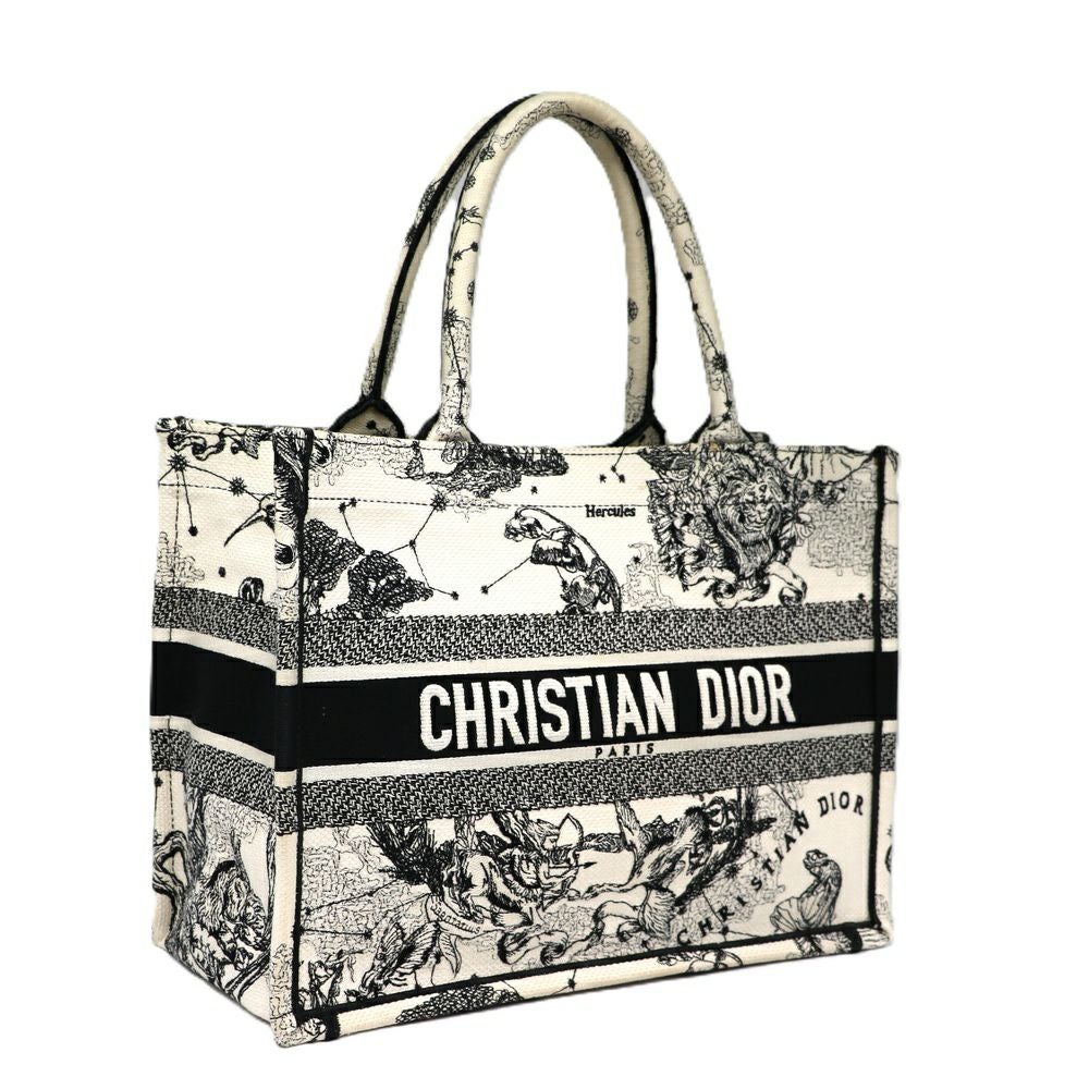 【リユース品】 ディオール DIOR バッグ トートバッグ ブックトート ミディアム ブラック/ホワイト 【お取り寄せ】