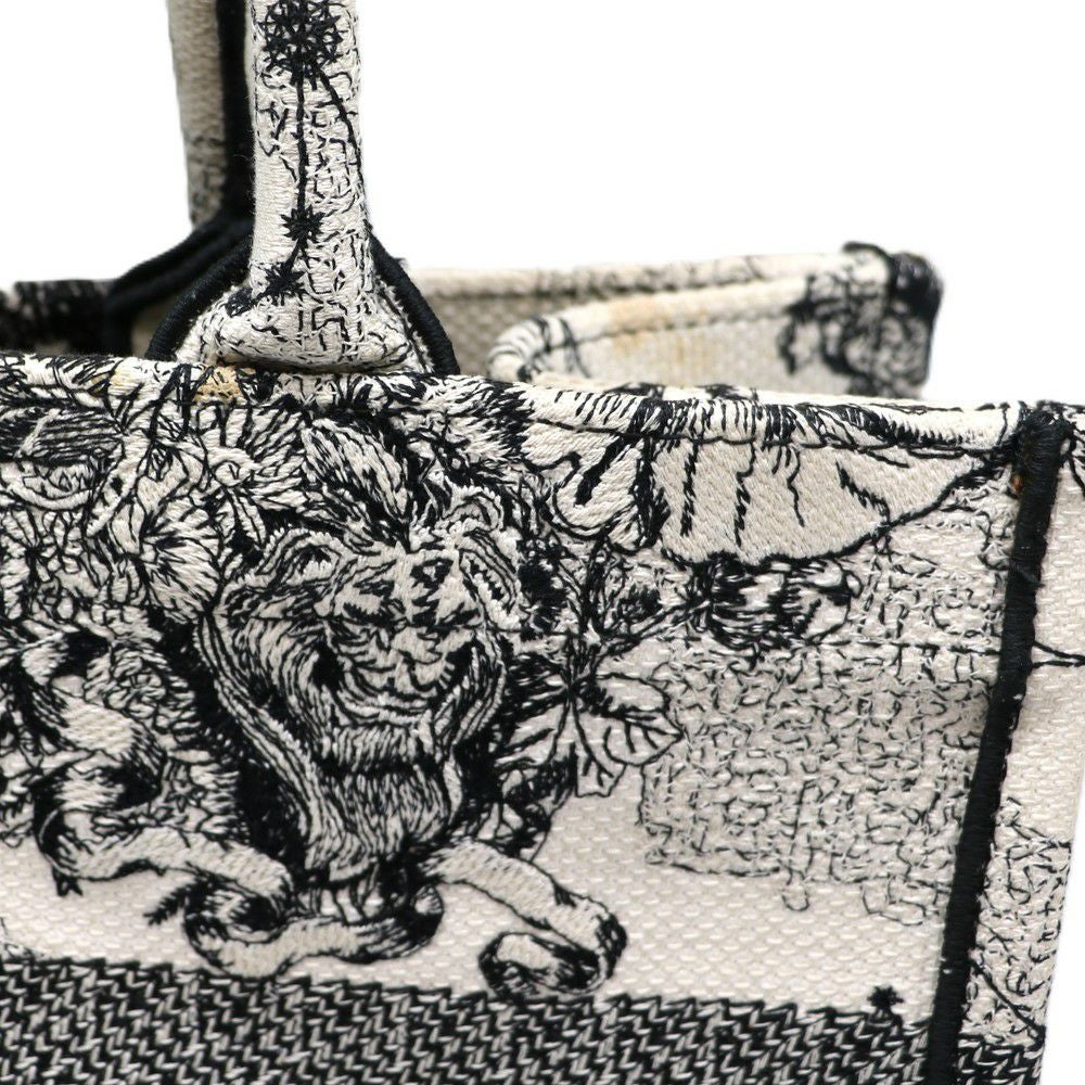 【リユース品】 ディオール DIOR バッグ トートバッグ ブックトート ミディアム ブラック/ホワイト 【お取り寄せ】