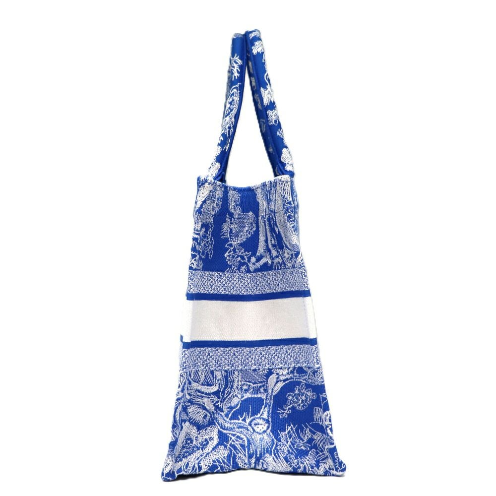 【リユース品】 ディオール DIOR バッグ トートバッグ ブックトート ミディアム ブルー/ホワイト 【お取り寄せ】