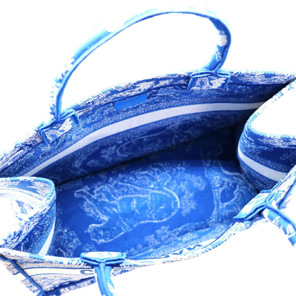 【リユース品】 ディオール DIOR バッグ トートバッグ ブックトート ミディアム ブルー/ホワイト 【お取り寄せ】