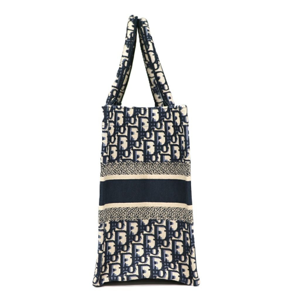 【リユース品】 ディオール DIOR バッグ トートバッグ ブックトート ミディアム ネイビー/ホワイト 【お取り寄せ】
