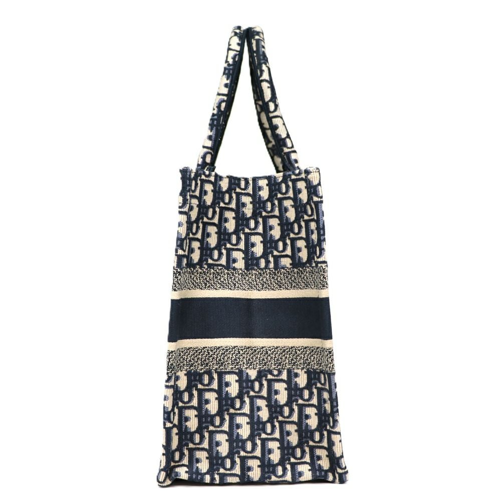 【リユース品】 ディオール DIOR バッグ トートバッグ ブックトート ミディアム ネイビー/ホワイト 【お取り寄せ】