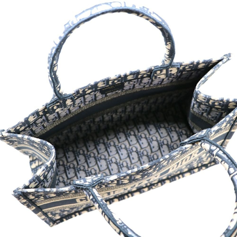 【リユース品】 ディオール DIOR バッグ トートバッグ ブックトート ミディアム ネイビー/ホワイト 【お取り寄せ】