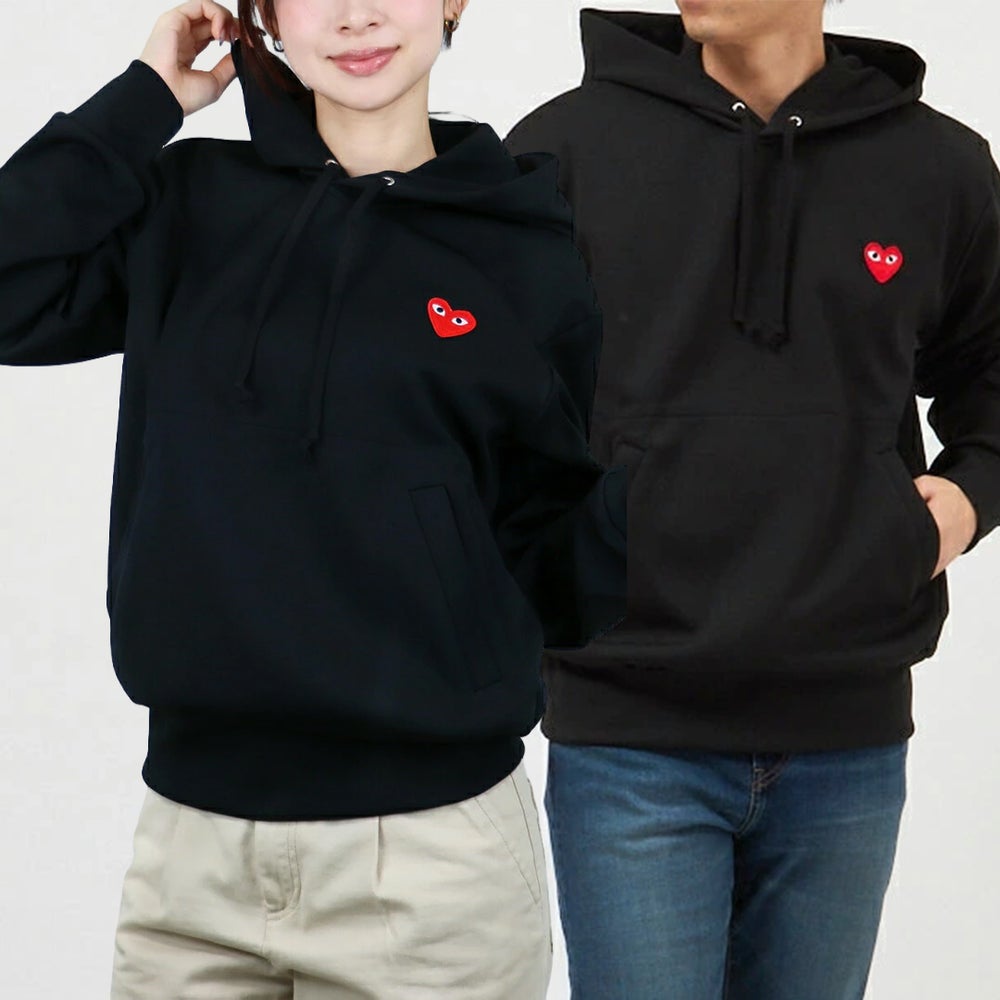 コムデギャルソン COMME DES GARCONS ユニセックス パーカー フーディ スウェット プルオーバー PLAY プレイ T174 SWEATSHIRT RED EMBLEM