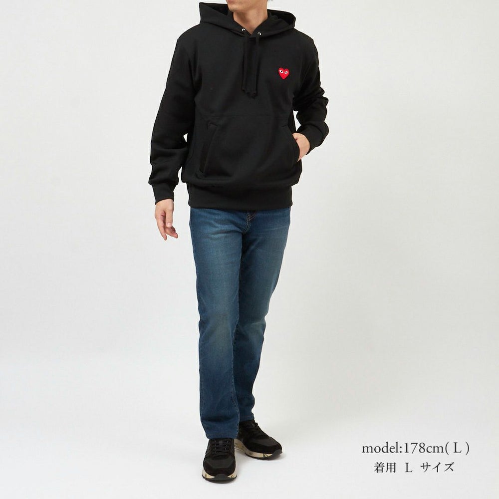 コムデギャルソン COMME DES GARCONS ユニセックス パーカー フーディ スウェット プルオーバー PLAY プレイ T174 SWEATSHIRT RED EMBLEM