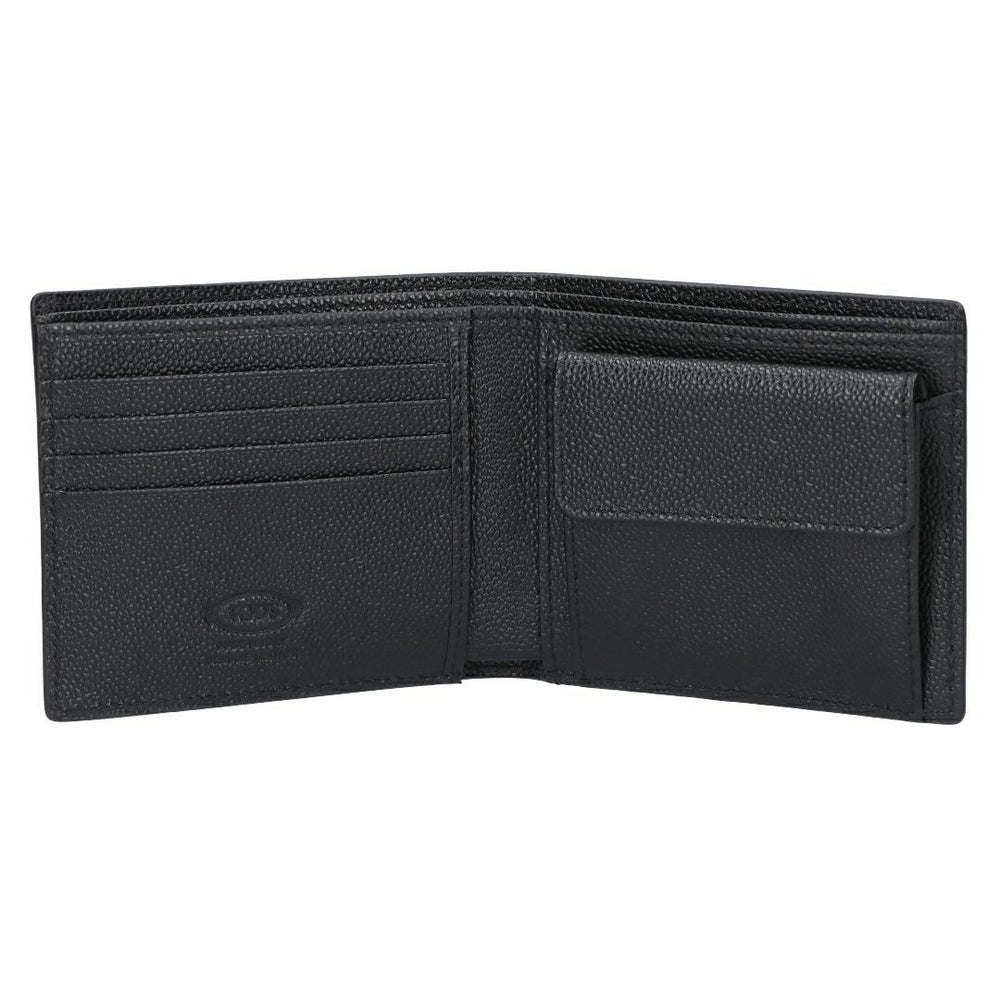 トッズ TODS メンズ 折財布 二つ折り財布 小銭入れ付き Tタイムレス XAMTSYBB300 UGA B999 BLACK レザーウォレット