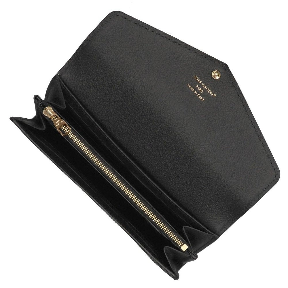 ルイヴィトン LOUIS VUITTON 長財布 フラップ財布 アンプラント M80496 ポルトフォイユ･サラ ブラック ベージュ