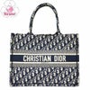 【リユース品】 ディオール DIOR バッグ トートバッグ ブックトート ミディアム ネイビー/ホワイト 【お取り寄せ】