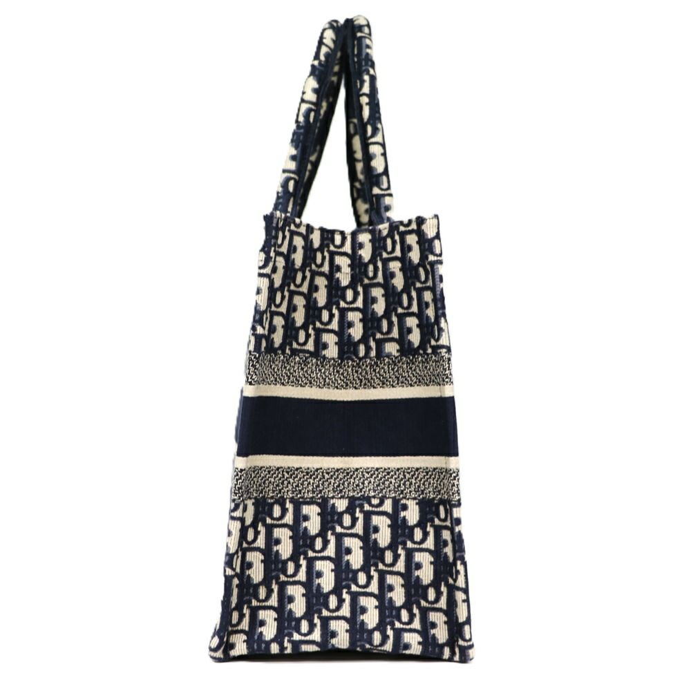 【リユース品】 ディオール DIOR バッグ トートバッグ ブックトート ミディアム ネイビー/ホワイト 【お取り寄せ】