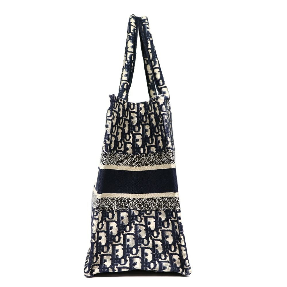 【リユース品】 ディオール DIOR バッグ トートバッグ ブックトート ミディアム ネイビー/ホワイト 【お取り寄せ】