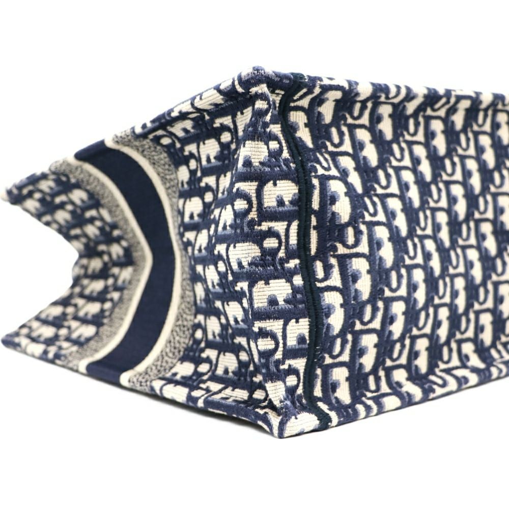 【リユース品】 ディオール DIOR バッグ トートバッグ ブックトート ミディアム ネイビー/ホワイト 【お取り寄せ】