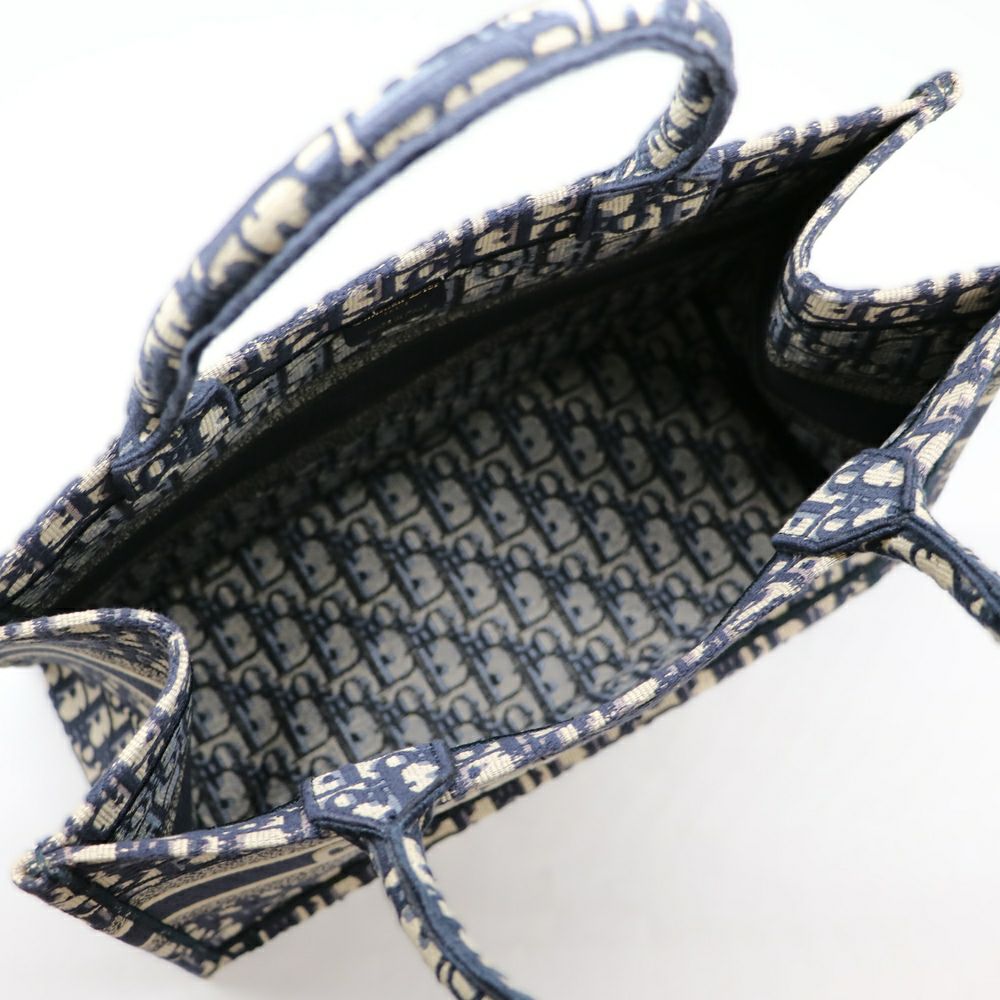 【リユース品】 ディオール DIOR バッグ トートバッグ ブックトート ミディアム ネイビー/ホワイト 【お取り寄せ】