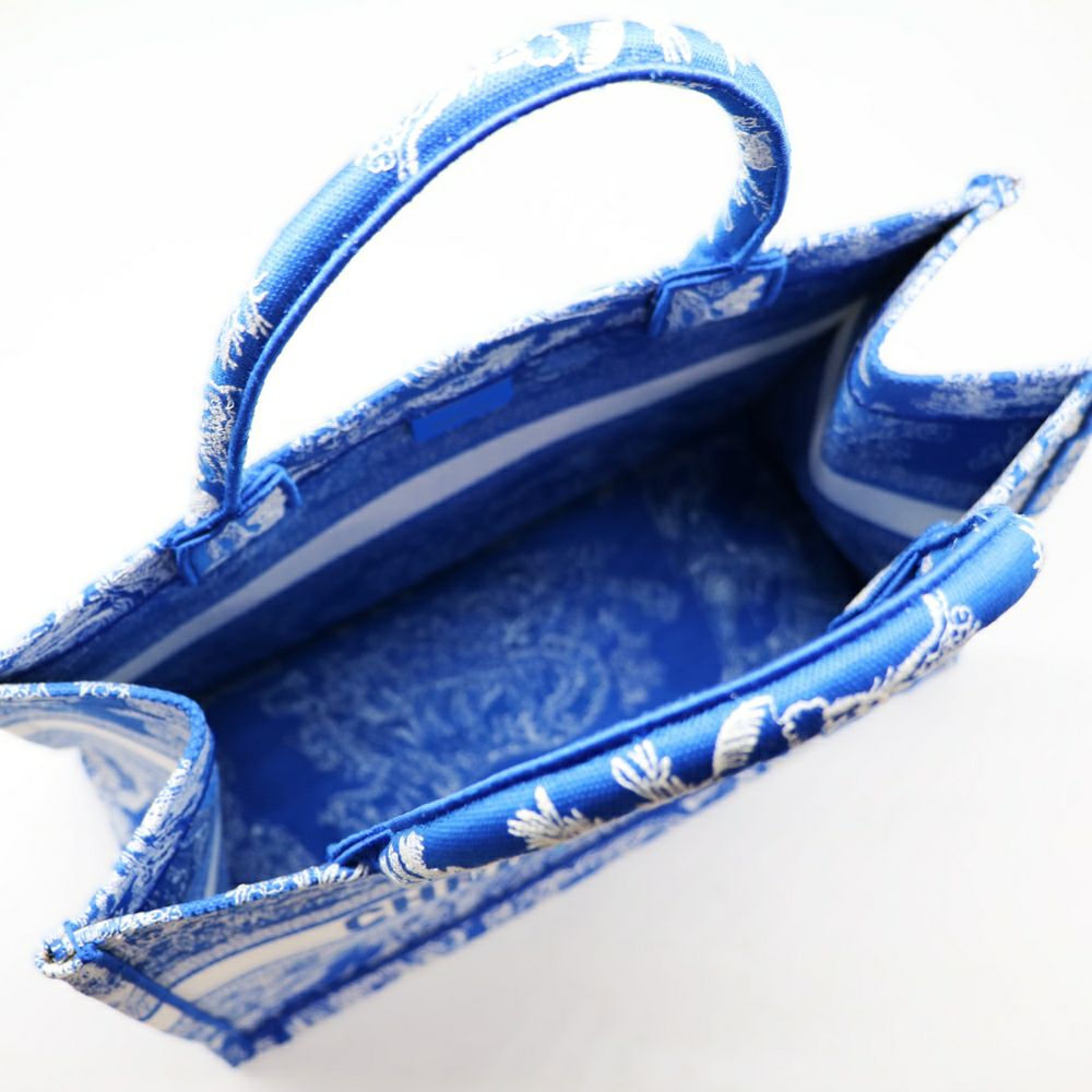 【リユース品】 ディオール DIOR バッグ トートバッグ ブックトート ミディアム ブルー/ホワイト 【お取り寄せ】