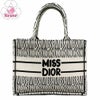 【リユース品】 ディオール DIOR バッグ トートバッグ ブックトート ミディアム ホワイト/ブラック 【お取り寄せ】