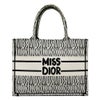 【リユース品】 ディオール DIOR バッグ トートバッグ ブックトート ミディアム ホワイト/ブラック 【お取り寄せ】