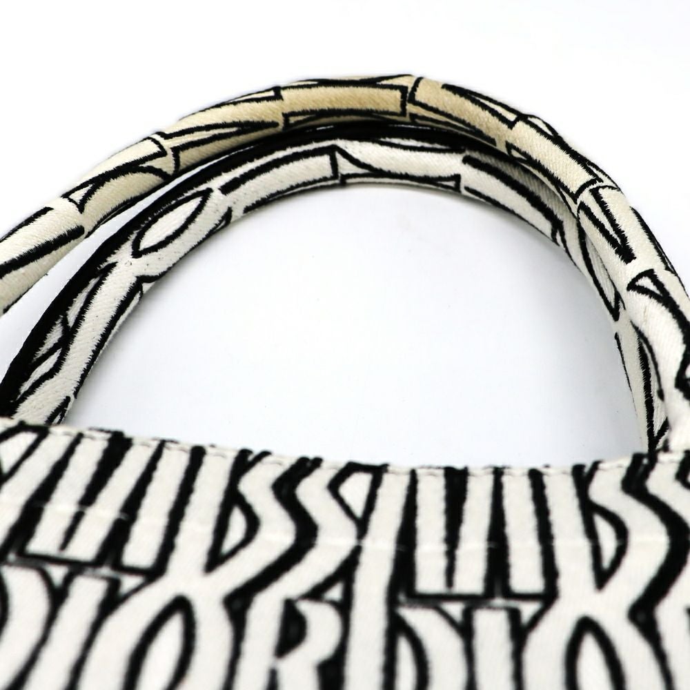 【リユース品】 ディオール DIOR バッグ トートバッグ ブックトート ミディアム ホワイト/ブラック 【お取り寄せ】