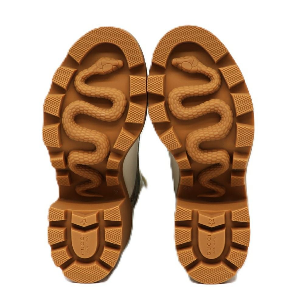 【リユース品】 グッチ GUCCI 靴 ブーツ GGスプリーム アンクルブーツ ベージュ/ホワイト/ブラウン 【お取り寄せ】