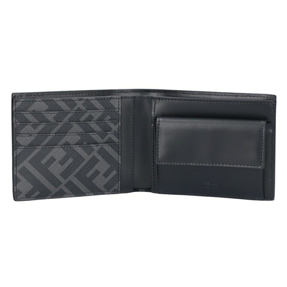 フェンディ FENDI メンズ 折財布 ニつ折り財布 小銭入れ付き 7M0373 AFF2 F0GXN BLACK+PALLADIUM
