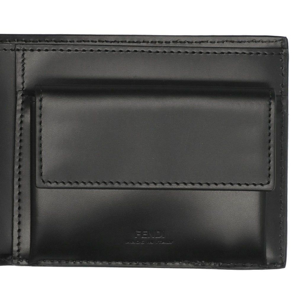 フェンディ FENDI メンズ 折財布 ニつ折り財布 小銭入れ付き 7M0373 AFF2 F0GXN BLACK+PALLADIUM